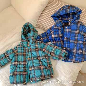 Girls Down Jacket Warm Children's Clothing Plaid